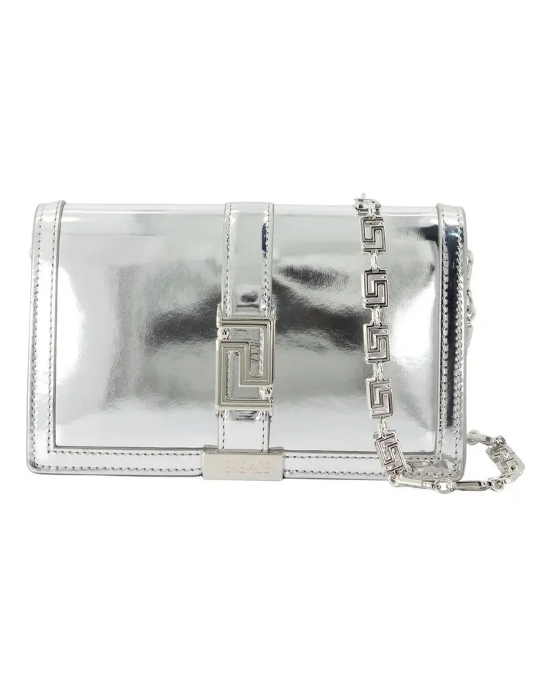 Versace Portemonnaie Wallet On Chain - Leather - Silver silberfarben Silber