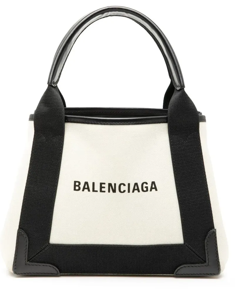 Balenciaga Hobo Bags Canvas Navy Cabas XS weiß Weiß