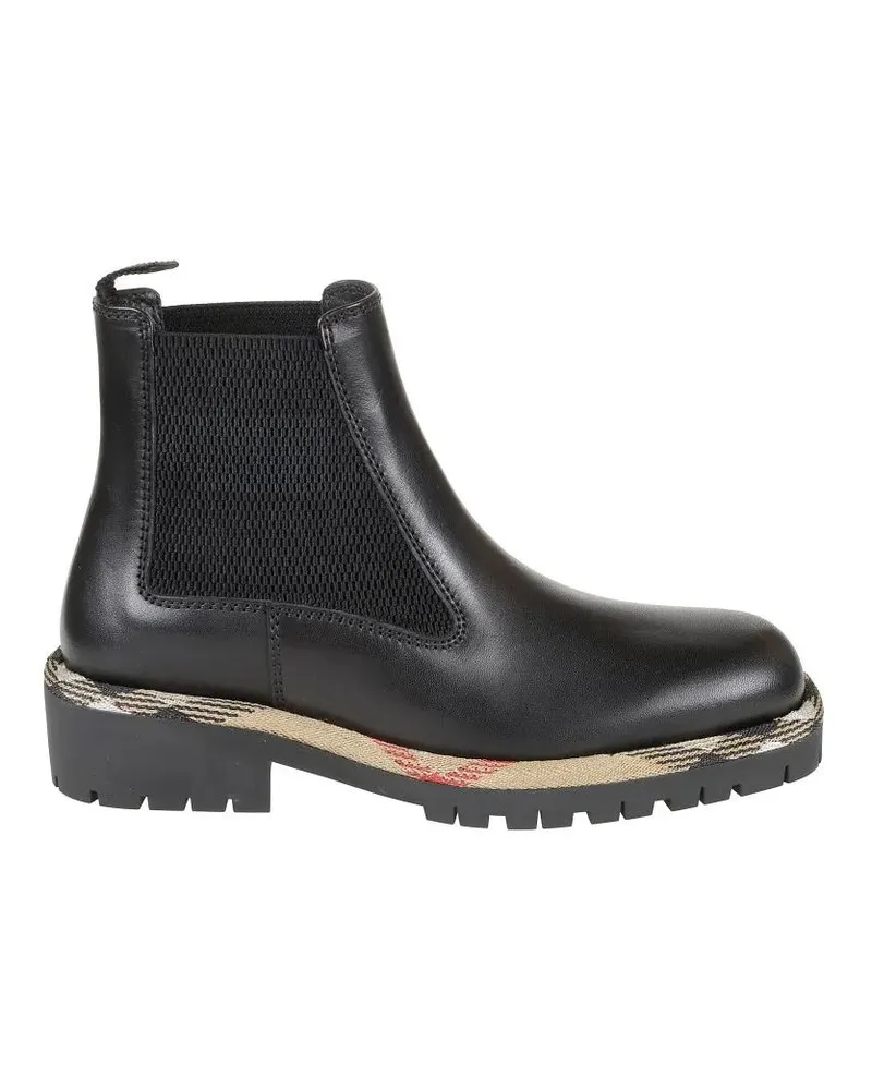 Burberry Stiefel Smooth Leather Boots With Mesh Side Panels And Tex schwarz Schwarz