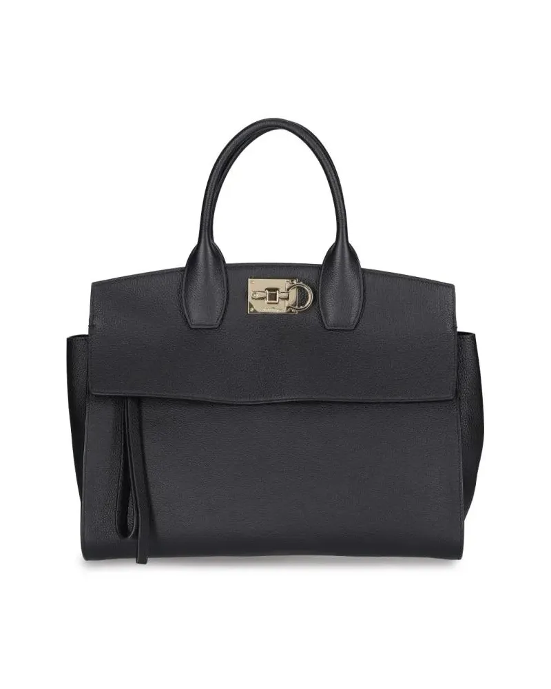 Ferragamo Hobo Bags Medium 'Studio' Handbag – Black schwarz Schwarz