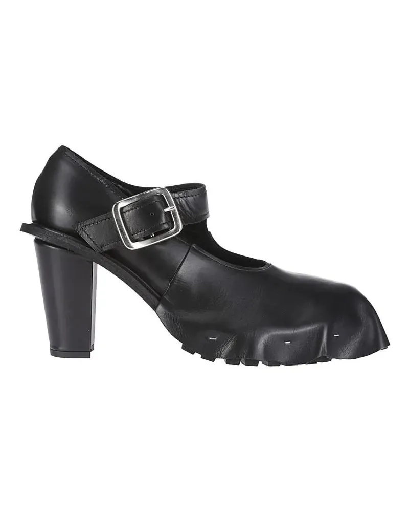 Comme des Garçons Hohe Schuhe Leather Heels With Draped Detail schwarz Schwarz