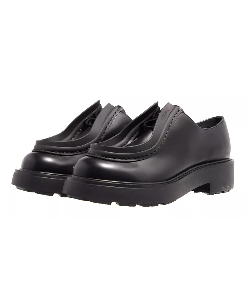 Prada Loafers & Ballerinas Allaciate Spazzolato Schwarz