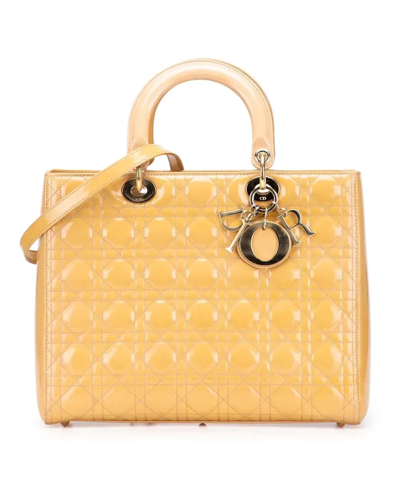 Dior Hobo Bags Large Patent Cannage Lady Dior braun Braun