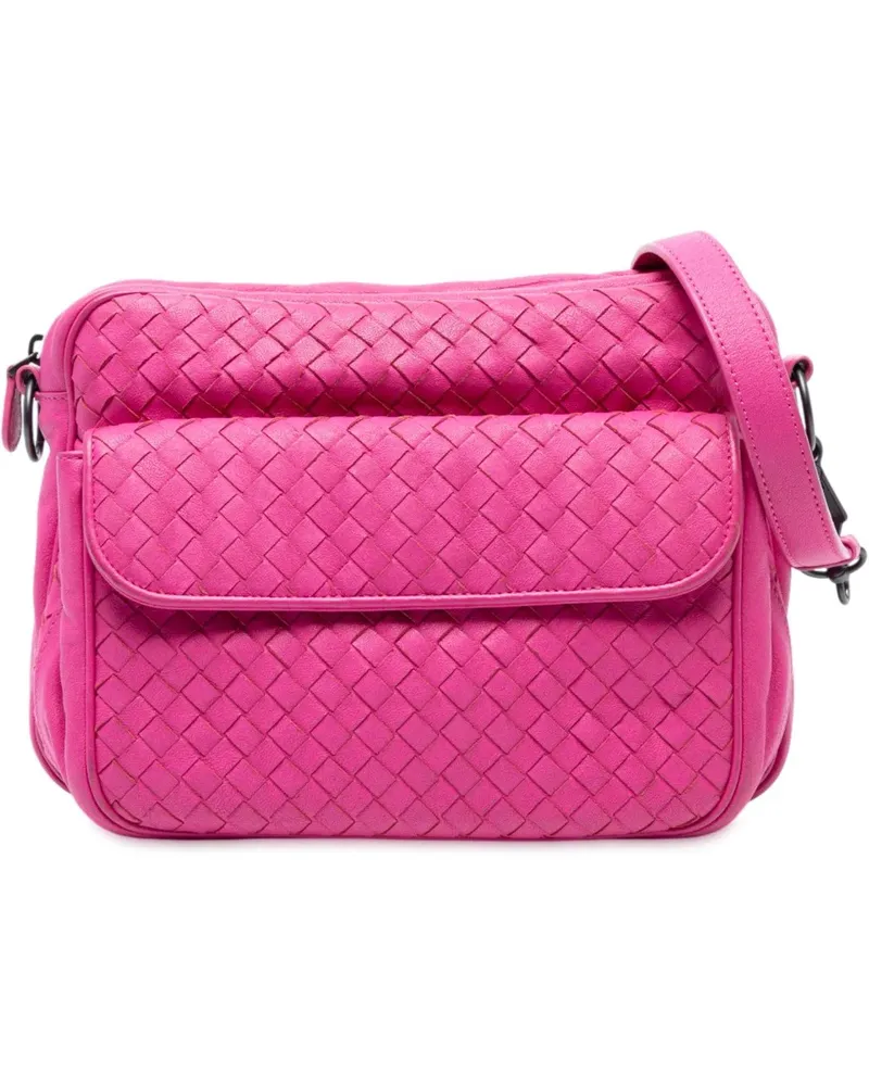 Bottega Veneta Hobo Bags Nappa Intrecciato Front Pocket Messenger Bag rosa Gold