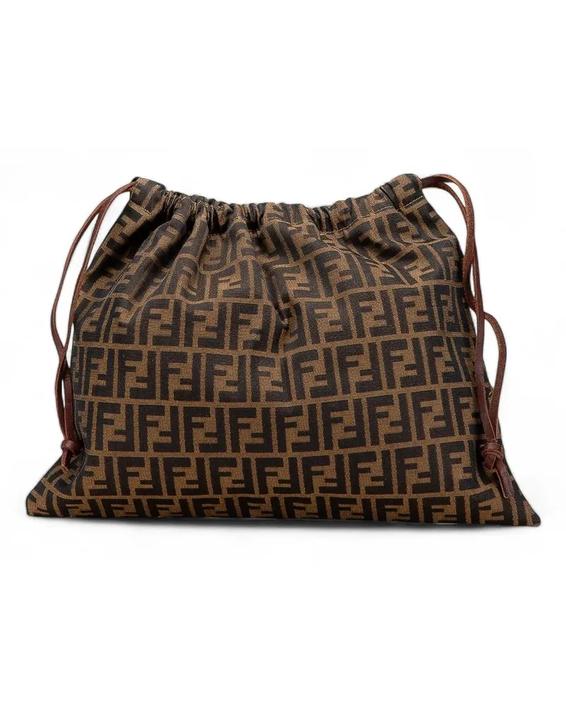 Fendi Kosmetiktaschen Zucca Canvas Drawstring Pouch braun Braun