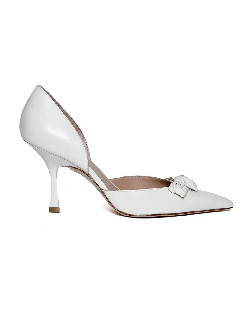 Stuart Weitzman Hohe Schuhe Pump Rose Pelle Bianca Tacco 85 Mm weiß Weiß