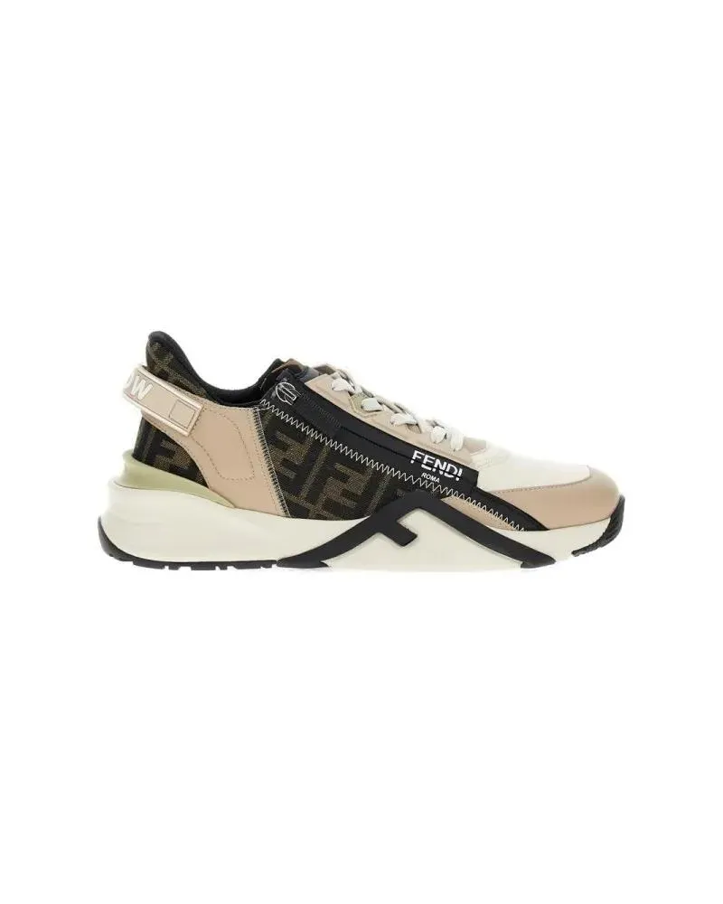 Fendi Low-Top Sneaker Leather Sneakers With F Detail And Rubber Sole beige Beige