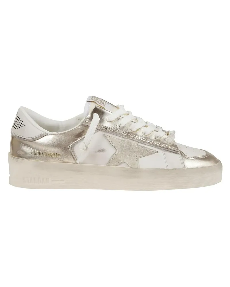 Golden Goose Low-Top Sneaker White Leather Sneakers With Platinum Heel goldfarben Gold