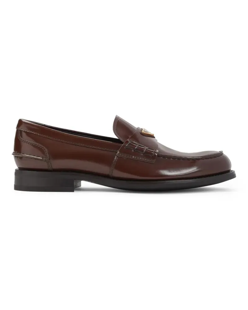 Prada Loafer Brown Brushed Calf Leather Loafers braun Braun