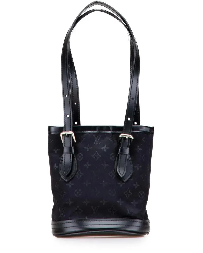 Louis Vuitton Hobo Bags Monogram Mini Satin Bucket schwarz Schwarz