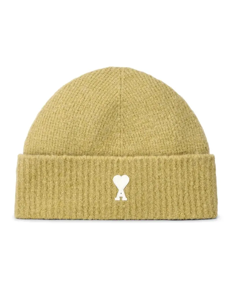 AMI Paris Caps & Mützen Strickmütze mit Logo grün Grün