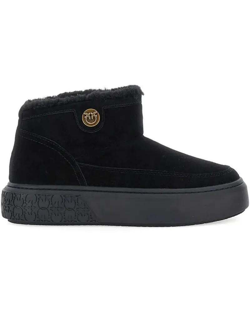 Pinko Stiefel Black Boots With Shearling Lining schwarz Schwarz