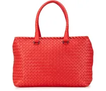 Shopper Nappa Intrecciato Brick Tote rot