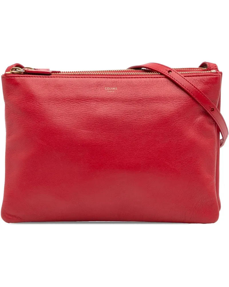 Celine Hobo Bags Small Lambskin Trio Crossbody rot Rot