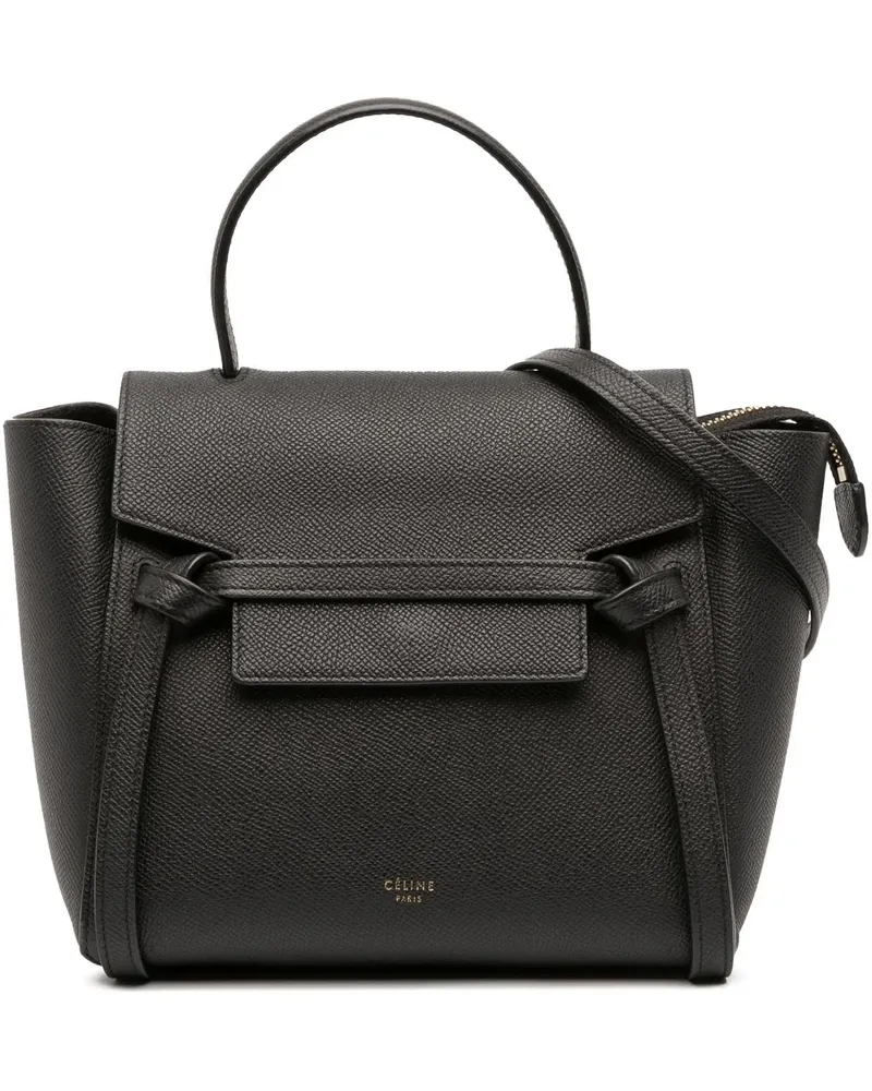 Celine Hobo Bags Nano Grained Calfskin Belt Bag schwarz Schwarz