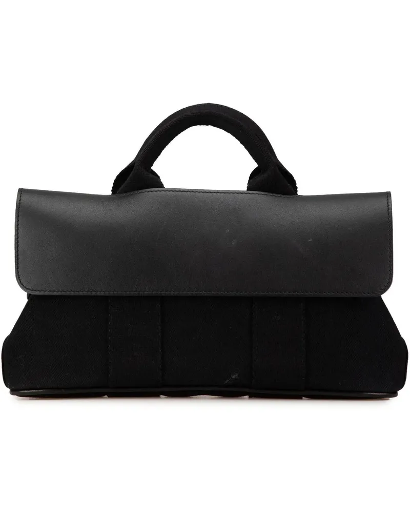 Hermès Crossbody Bags 2000-2010 Toile and Swift Valparaiso Long PM schwarz Schwarz