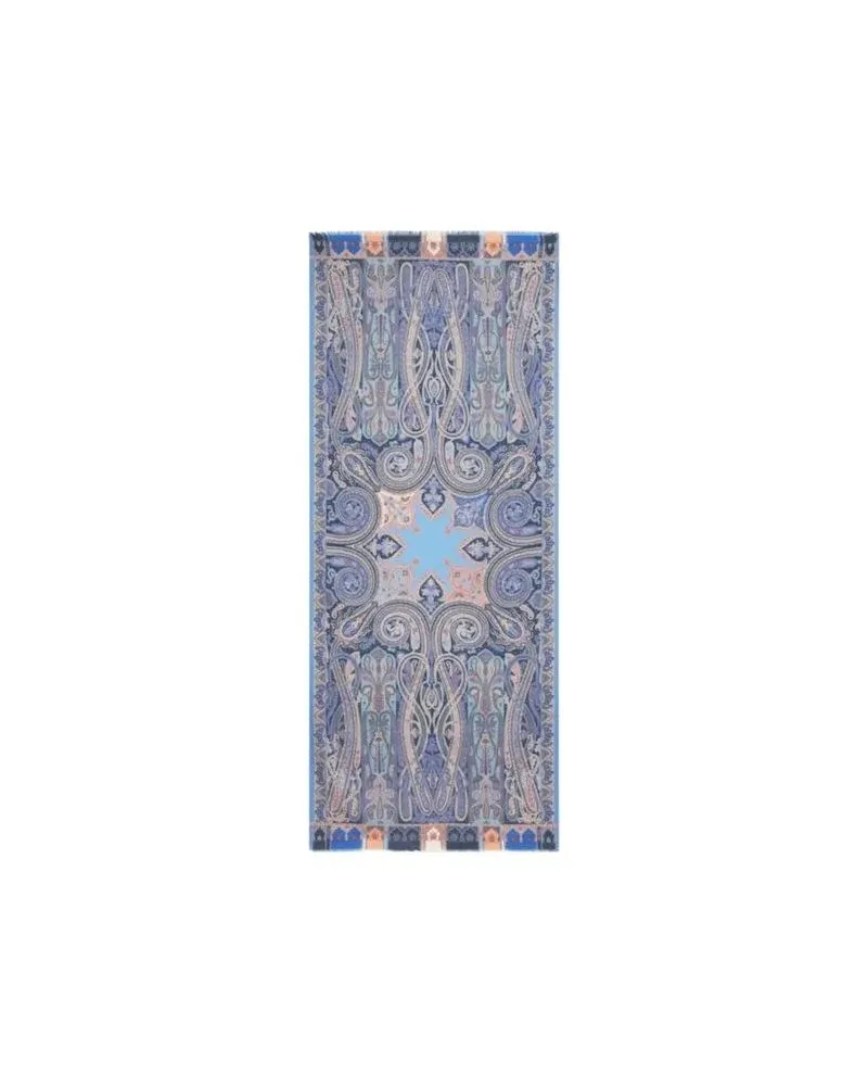 Etro Tücher & Schals Intricate Paisley Print Cashmere-Silk Scarf grau Grau