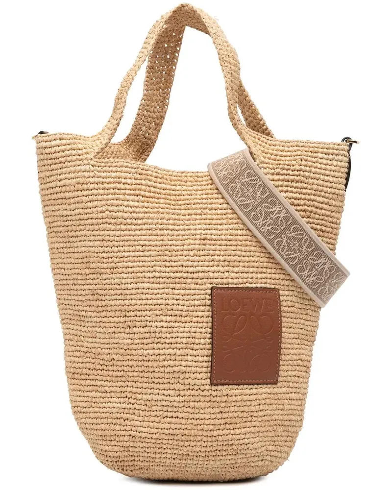 Loewe Hobo Bags Mini Raffia Slit Satchel braun Braun