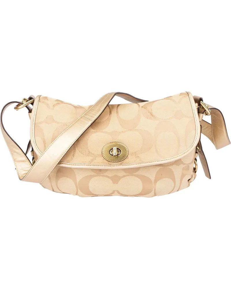 Coach Crossbody Bags  Big Monogram Turnlock Crossbody Bag beige Beige