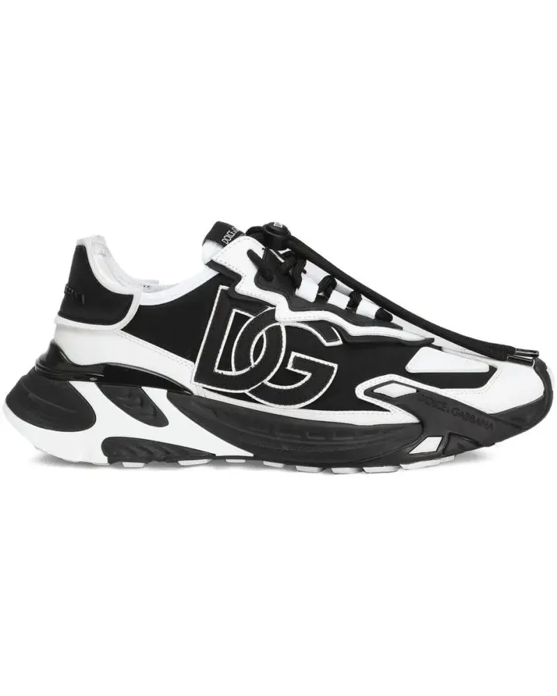 Dolce & Gabbana Low-Top Sneaker Panelled Leather Sneakers With Iconic Logo Patch schwarz Schwarz