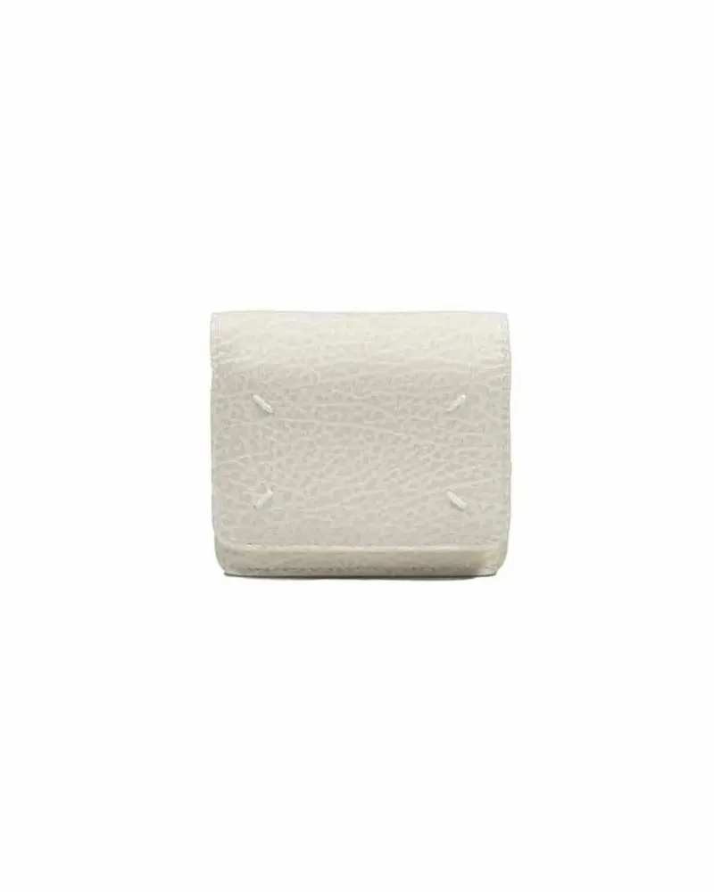 Maison Margiela Portemonnaie Mini Wallet With Removable Silver Chain Strap weiß Weiß
