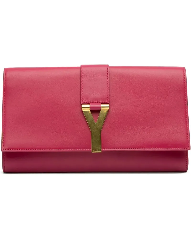 Saint Laurent Clutches Leather Chyc Ligne Clutch rosa Gold