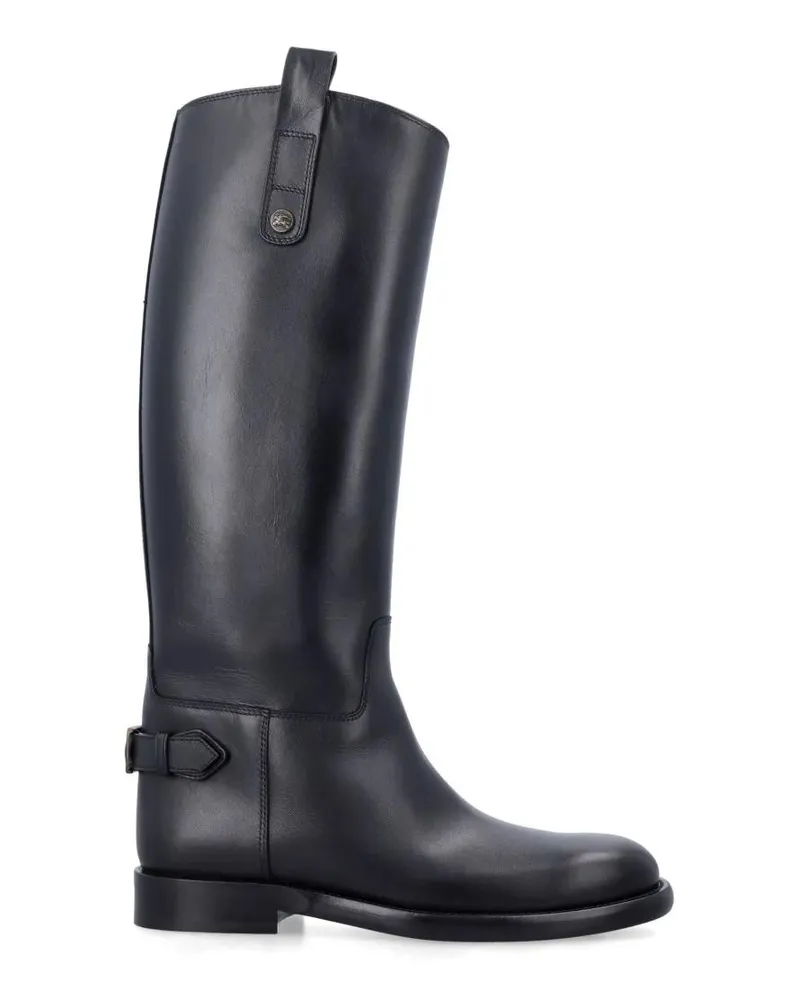 Burberry Stiefel Knee-High Cavalier Boot In Smooth Calf Leather grau Grau
