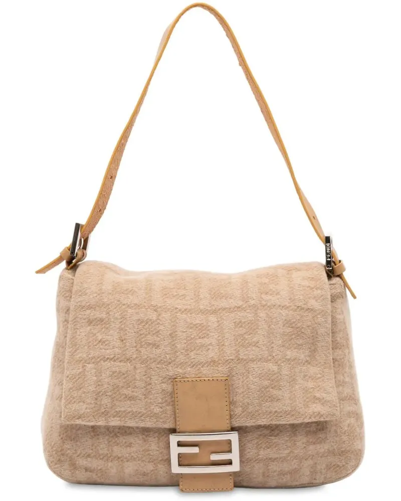 Fendi Hobo Bags Zucca Wool Mamma Forever braun Braun