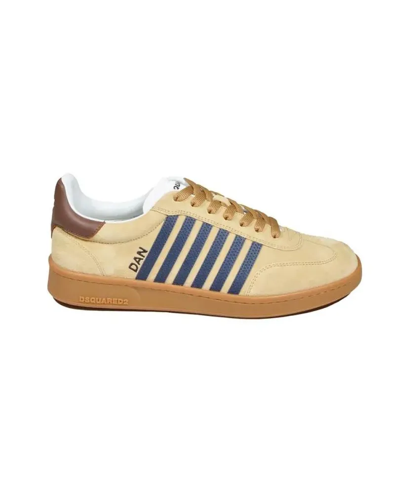 Dsquared2 Low-Top Sneaker Beige Suede Leather Boxer Sneakers beige Beige
