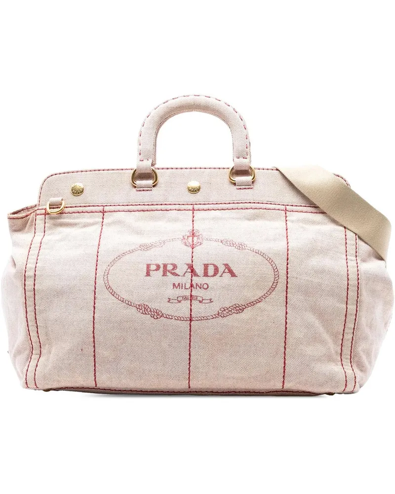Prada Hobo Bags Canvas Canapa Logo Satchel braun Braun