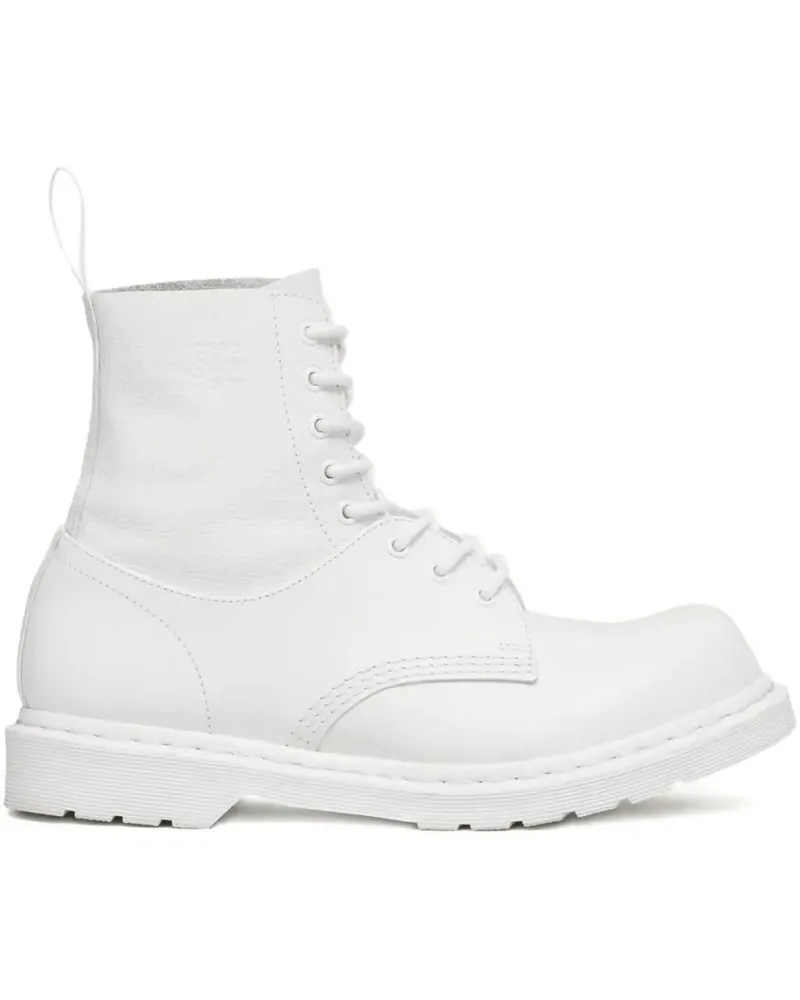 Dr.Martens Stiefel Front Lace-Up White Boots With Signature Details weiß Weiß