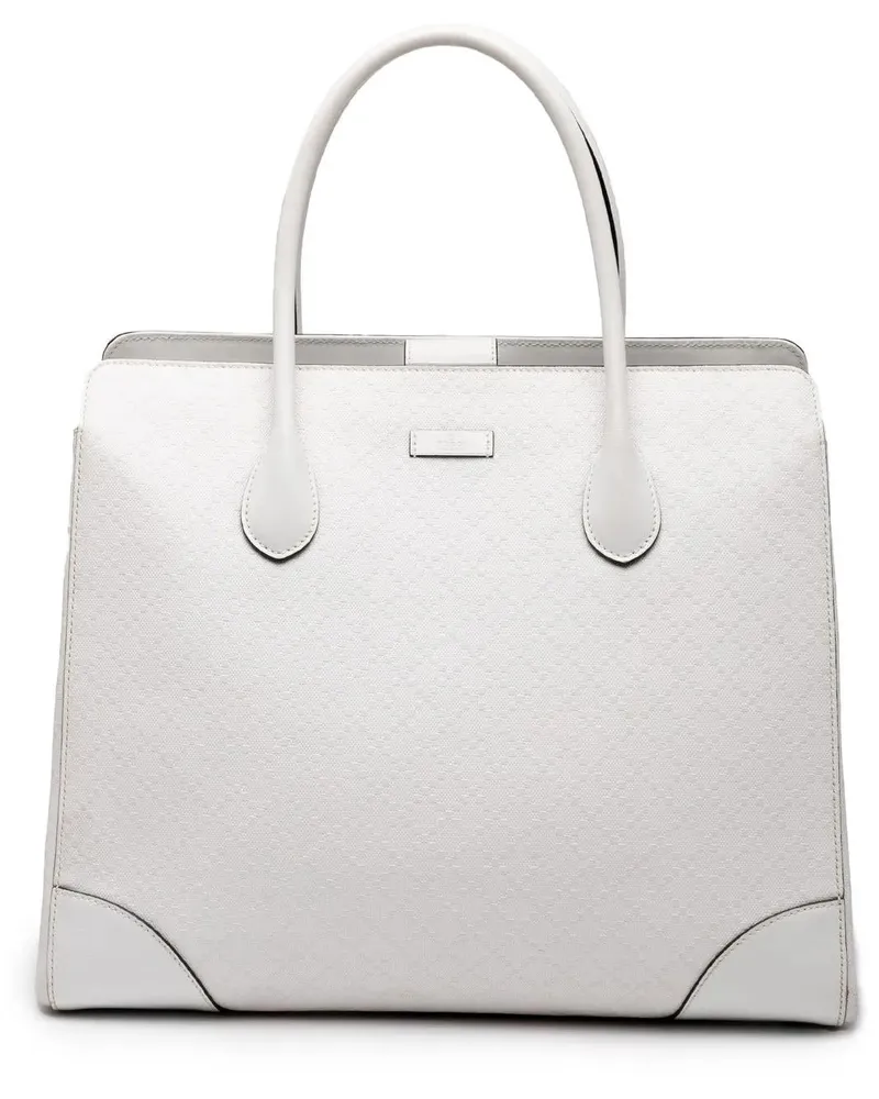 Gucci Shopper Diamante Bright Leather Tote weiß Weiß
