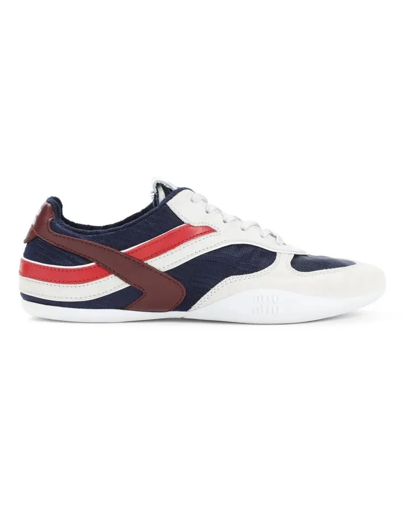 Miu Miu Low-Top Sneaker Navy And White Leather Sneakers bunt Bunt