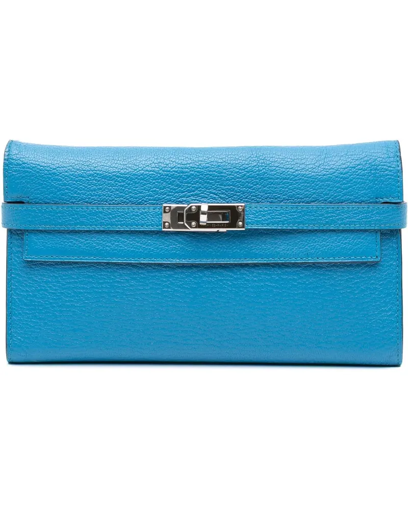 Hermès Portemonnaie Chevre Mysore Kelly Longue Wallet blau Blau