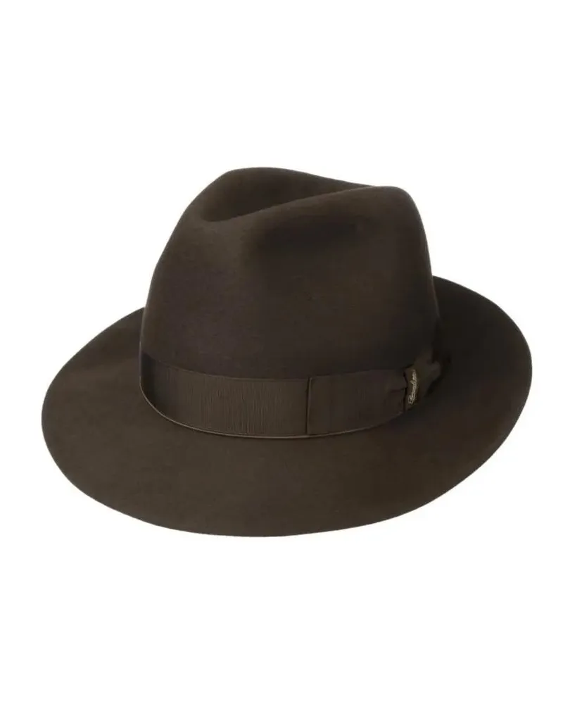 Borsalino Caps & Mützen Medium Brim Felt Hat With Grosgrain Band braun Braun