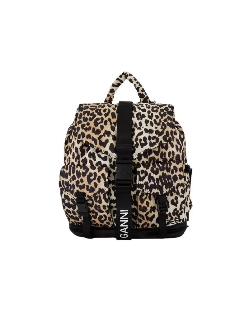 Ganni Rucksäcke Tech Backpack Print - Polyester - Printed braun Braun