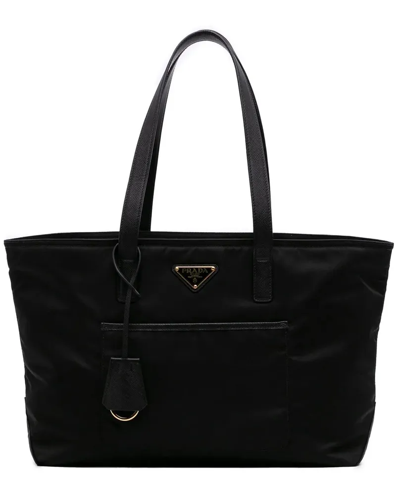 Prada Shopper Medium Saffiano Trimmed Re Nylon Re Edition 1978 T schwarz Schwarz