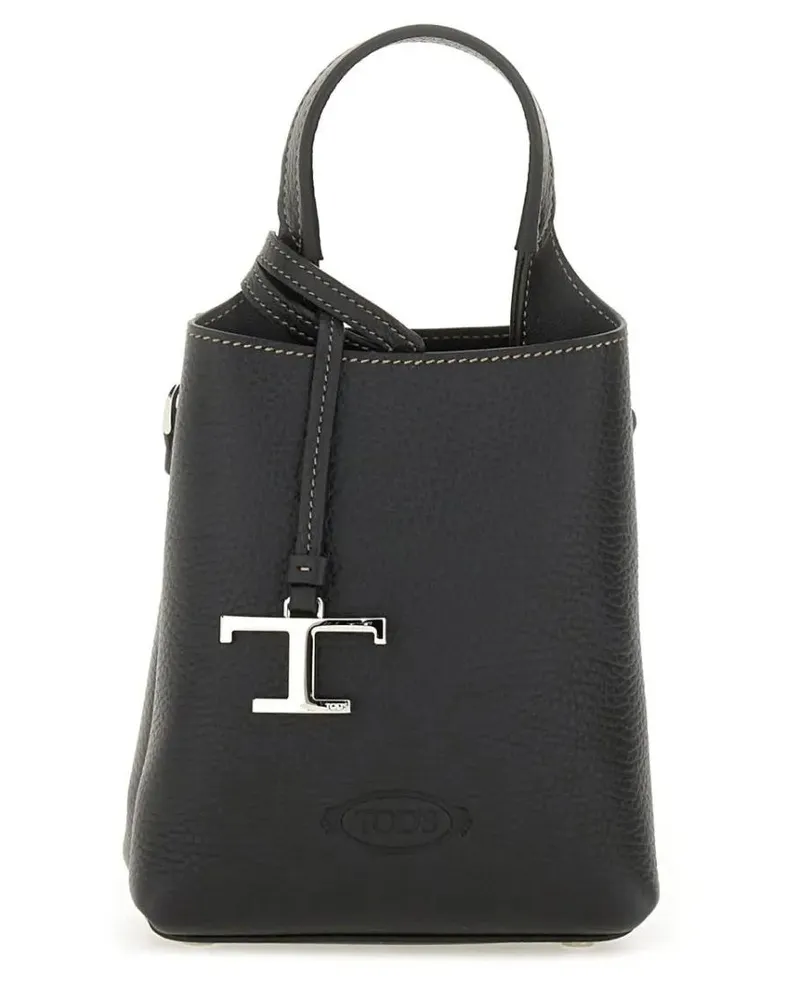 TOD'S Hobo Bags Black Calfskin Micro Bag schwarz Schwarz
