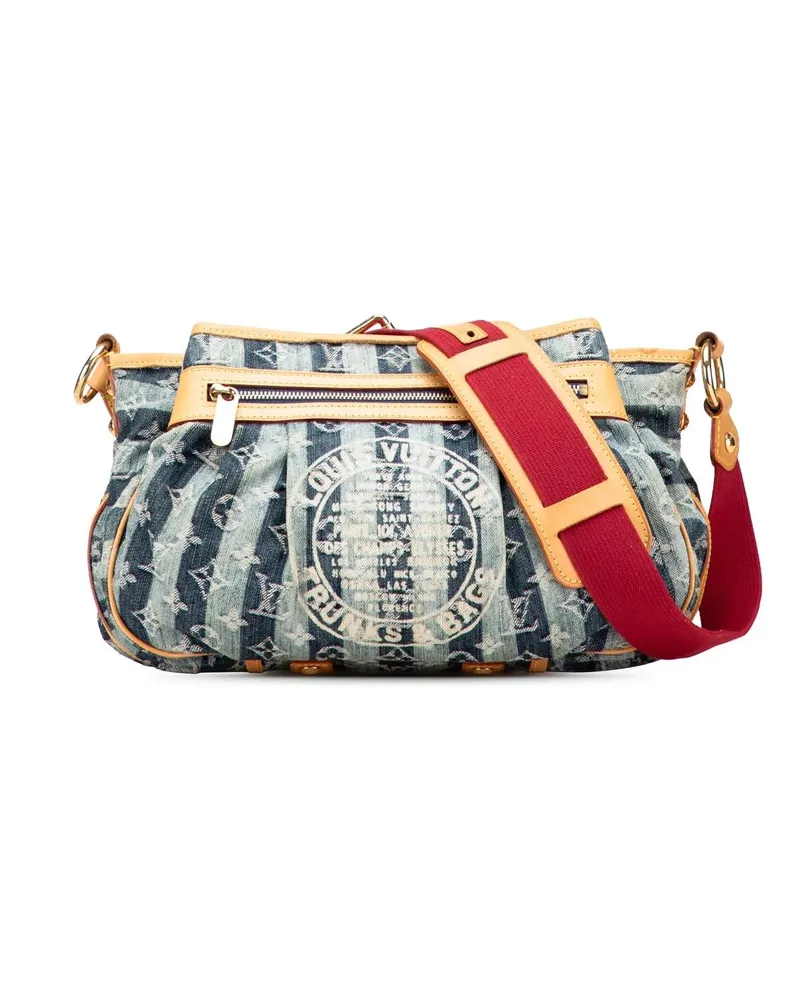 Louis Vuitton Hobo Bags Monogram Denim Porte Epaule Raye Cabas MM blau Blau