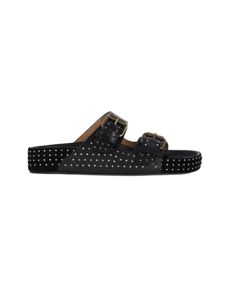 Isabel Marant Sandalen Black Leather Stud Detail Sandals schwarz Schwarz