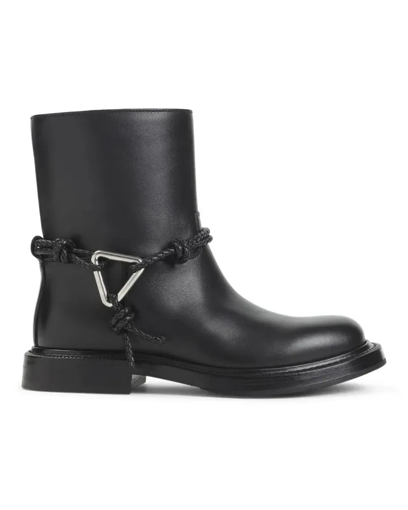 Bottega Veneta Stiefel Smooth Leather Ankle Boots With Braided Strap Deta schwarz Schwarz