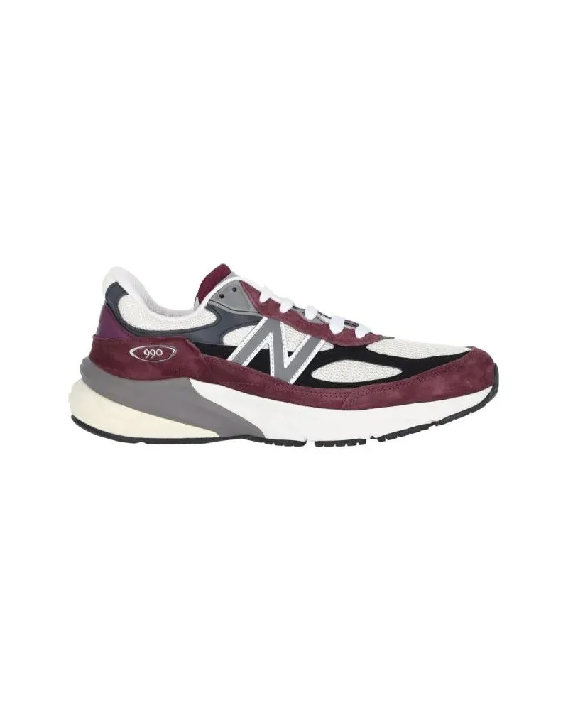 New Balance Low-Top Sneaker Bordeaux Suede And Mesh Sneakers With Iconic Logo rot Rot