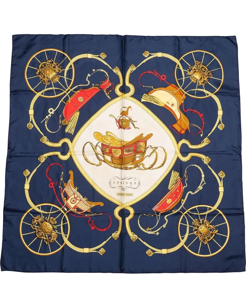 Hermès Tücher & Schals Hermes Classic Springs Silk Carre 90 Scarf Tuch blau Blau