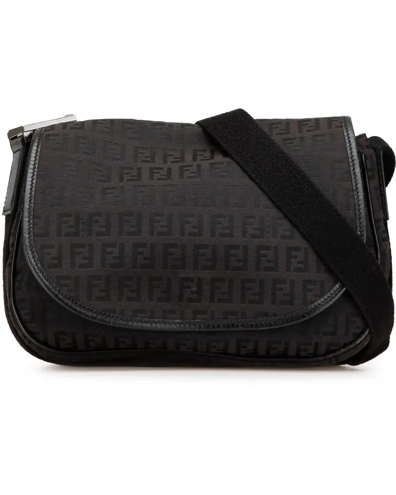 Fendi Hobo Bags 2000-2010 Zucchino Canvas Crossbody schwarz Schwarz