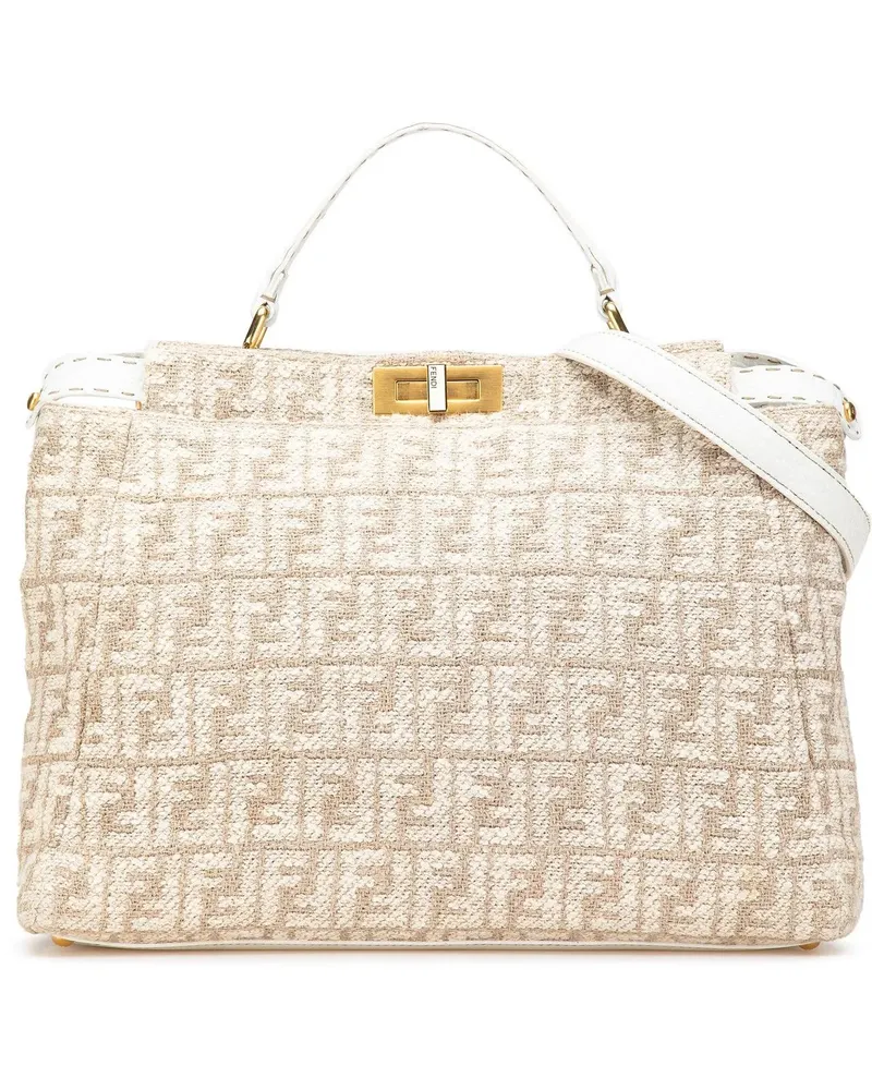 Fendi Hobo Bags 2000-2010 Large Zucca Corda Iconic Peekaboo Satche braun Braun