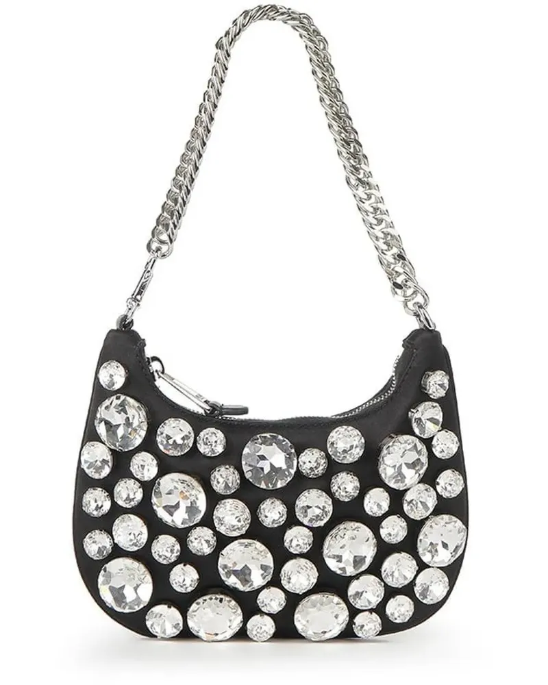 Moschino Hobo Bags Black Satin Shoulder Bag schwarz Schwarz
