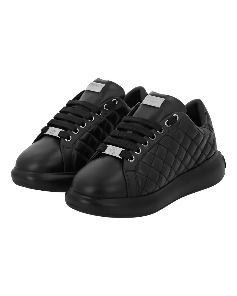 Philipp Plein Low-Top Sneaker Lo-Top Turnschuhe Matelasse schwarz Schwarz