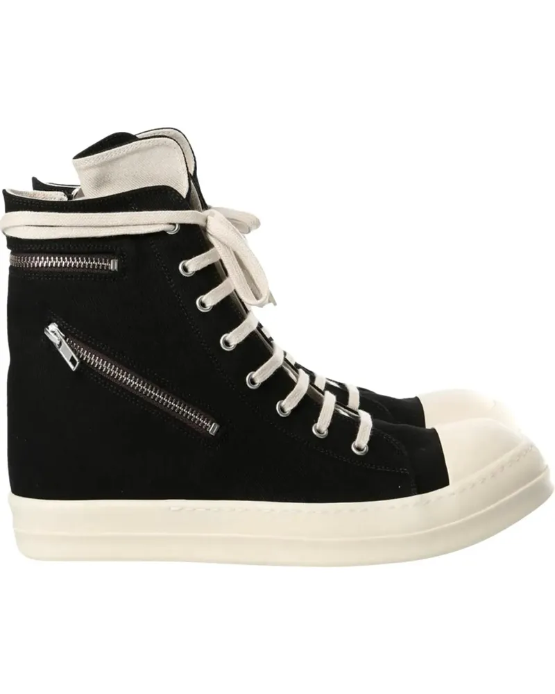 Rick Owens Low-Top Sneaker Denim Cargo Sneaks Black/milk/milk schwarz Schwarz