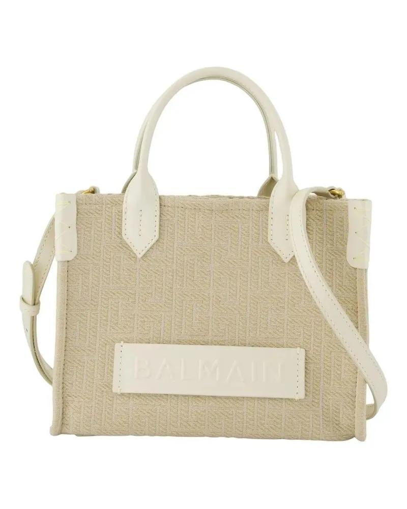 Balmain Shopper & Totes B-Army Shopper Bag - Leather - Neutral beige Beige