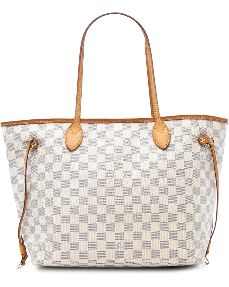 Louis Vuitton Shopper Damier Azur Neverfull MM weiß Weiß